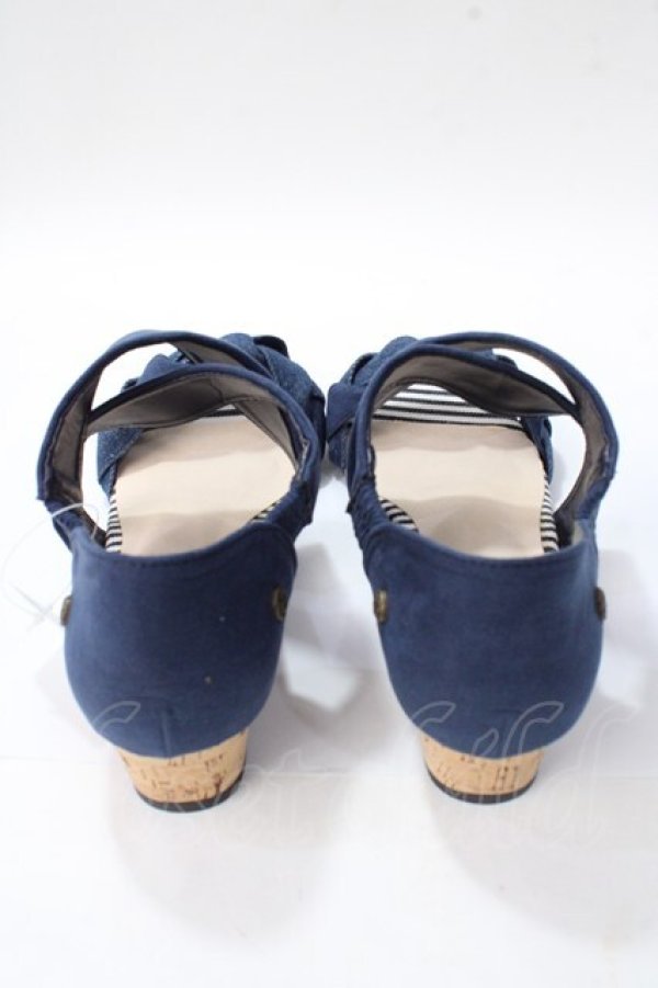 画像3: axes femme / 編み込みクロスベルトサンダル M 紺 Y-25-08-15-043-AX-SH-SZ-ZT501 (3)