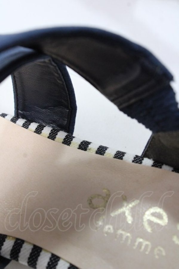 画像5: axes femme / 編み込みクロスベルトサンダル M 紺 Y-25-08-15-043-AX-SH-SZ-ZT501 (5)