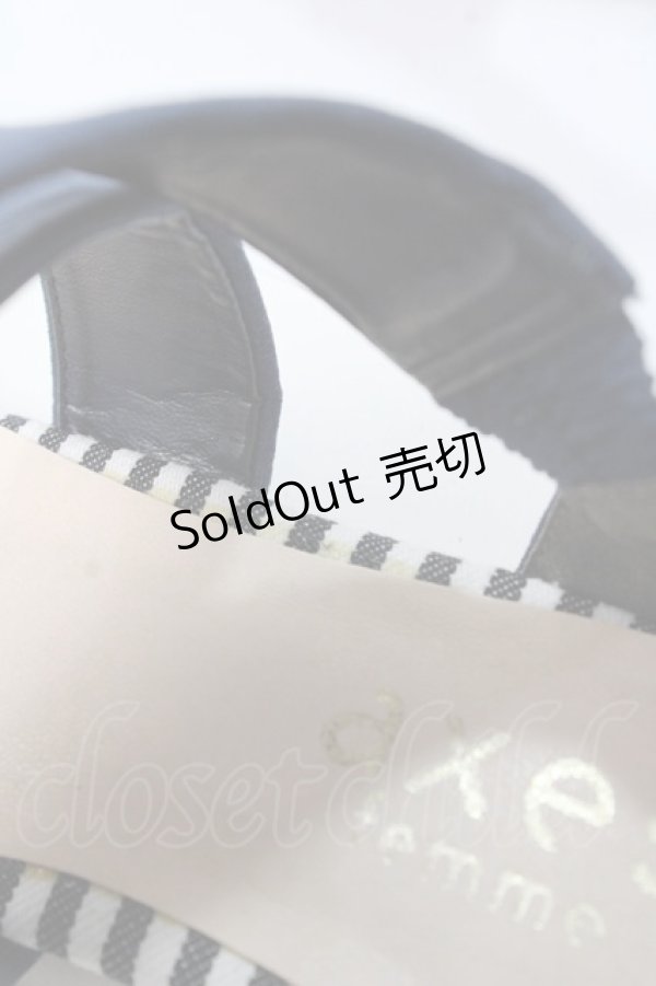 画像5: axes femme / 編み込みクロスベルトサンダル M 紺 Y-25-08-15-043-AX-SH-SZ-ZT501 (5)