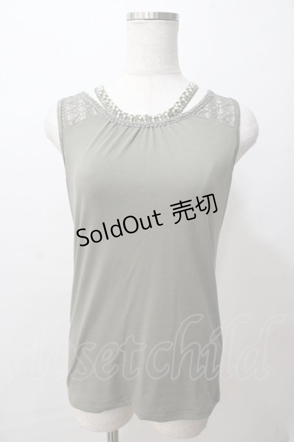 画像1: axes femme / ビジューストラップ付きタンク M カーキ Y-25-08-15-052-AX-TO-SZ-ZT190 (1)