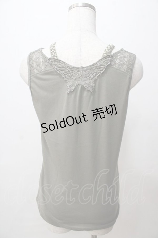 画像2: axes femme / ビジューストラップ付きタンク M カーキ Y-25-08-15-052-AX-TO-SZ-ZT190 (2)