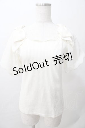 画像: axes femme POETIQUE / スカラップシフォン袖トップス M 生成り Y-25-08-15-054-AX-TO-SZ-ZY