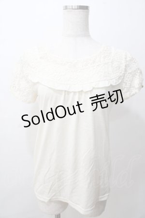 画像: axes femme / 花刺繍チュール切替プルオーバー M 生成り Y-25-08-15-055-AX-TO-SZ-ZY