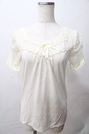画像: axes femme / レース使い半袖インナープルオーバー M 生成り Y-25-08-15-056-AX-TO-SZ-ZY