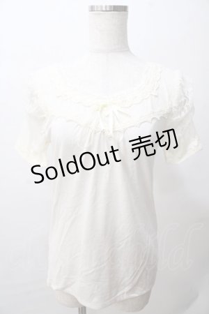 画像: axes femme / レース使い半袖インナープルオーバー M 生成り Y-25-08-15-056-AX-TO-SZ-ZT0926A