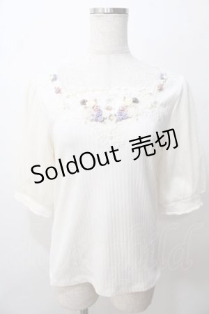 画像: axes femme / ローズガーデンプルオーバー M 生成り Y-25-08-15-060-AX-TO-SZ-ZY