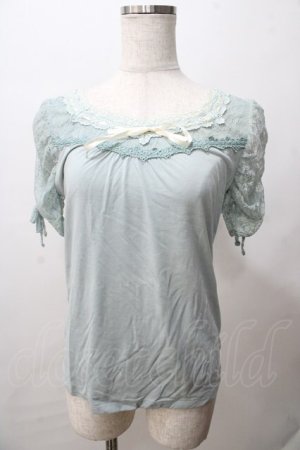 画像: axes femme / レース袖プルオーバー M サックス Y-25-08-15-062-AX-TO-SZ-ZY