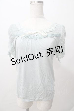 画像: axes femme / レース袖プルオーバー M サックス Y-25-08-15-062-AX-TO-SZ-ZY