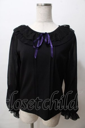 画像: axes femme POETIQUE / パンジー刺繍カットPO M 黒 Y-25-08-15-070-AX-TO-SZ-ZY