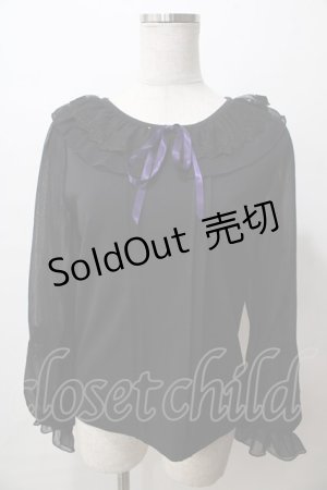 画像: axes femme POETIQUE / パンジー刺繍カットPO M 黒 Y-25-08-15-070-AX-TO-SZ-ZI