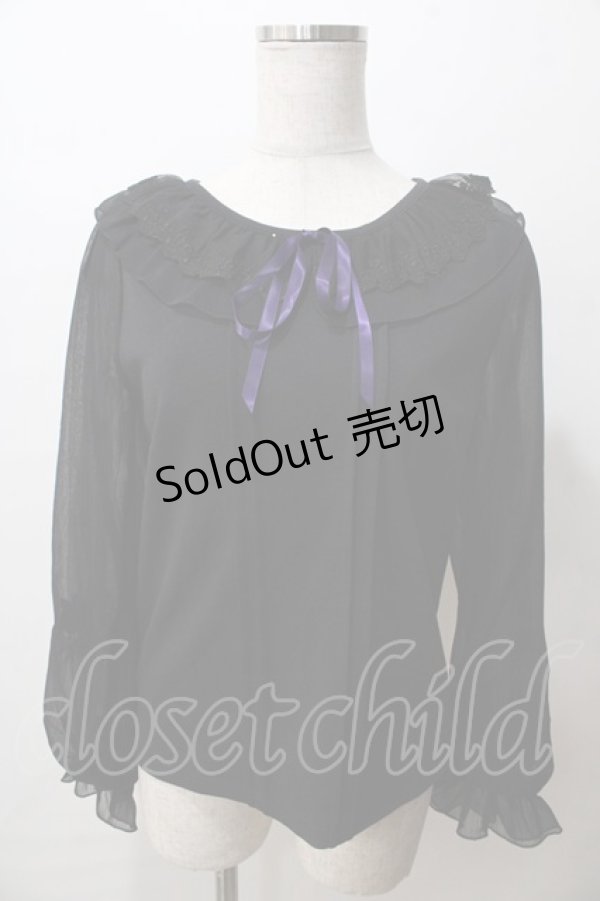 画像1: axes femme POETIQUE / パンジー刺繍カットPO M 黒 Y-25-08-15-070-AX-TO-SZ-ZI (1)