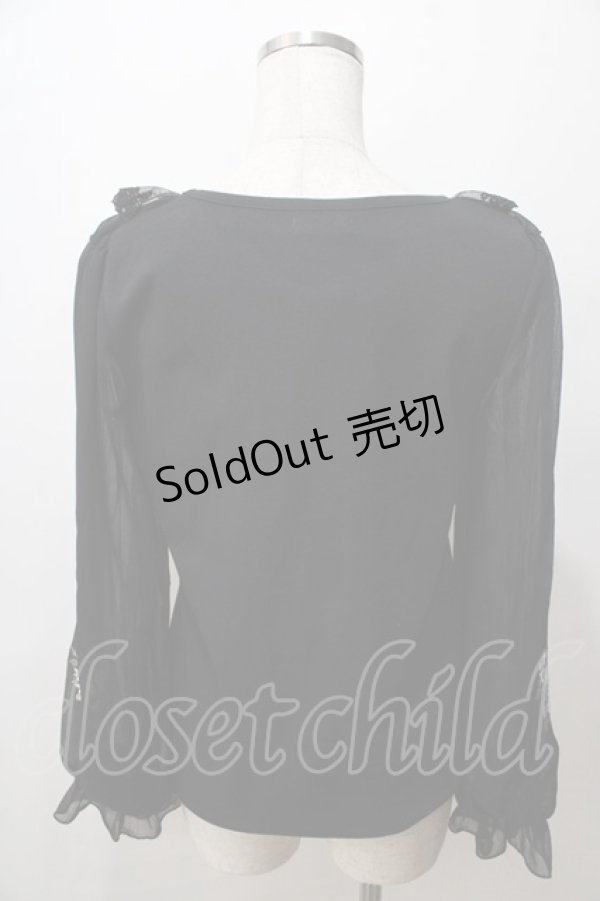 画像2: axes femme POETIQUE / パンジー刺繍カットPO M 黒 Y-25-08-15-070-AX-TO-SZ-ZI (2)