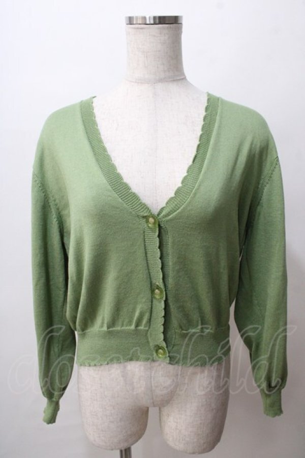 画像1: F&A / クリアマーガレット釦UVカットニットカーディガン F ライトグリーン Y-25-08-15-080-LO-TO-SZ-ZY (1)