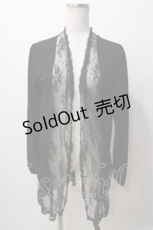 画像: axes femme / レーシートッパーカーディガン M 黒 Y-25-08-15-082-AX-TO-SZ-ZY