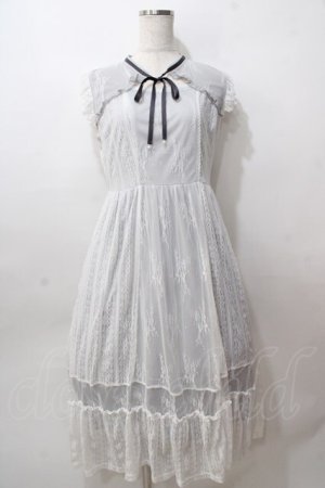 画像: axes femme / レースレイヤードノースリワンピース  グレー Y-25-08-15-094-AX-OP-SZ-ZY