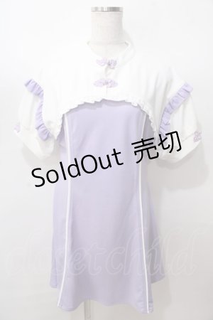画像: axes femme POETIQUE / チャイナ釦カットソーワンピース  ラベンダー Y-25-08-15-103-AX-OP-SZ-ZY