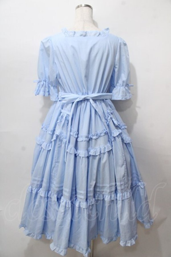 Chalmiere / フリルロングワンピース M サックス Y-25-08-15-122-LO-OP