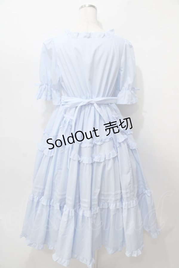 画像2: Chalmiere / フリルロングワンピース M サックス Y-25-08-15-122-LO-OP-SZ-ZT110 (2)