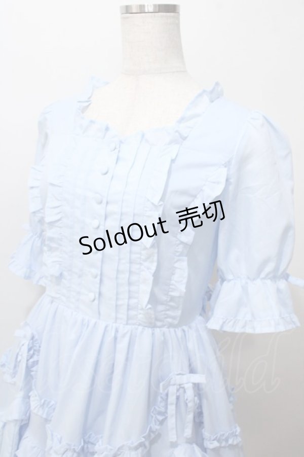 画像3: Chalmiere / フリルロングワンピース M サックス Y-25-08-15-122-LO-OP-SZ-ZT110 (3)