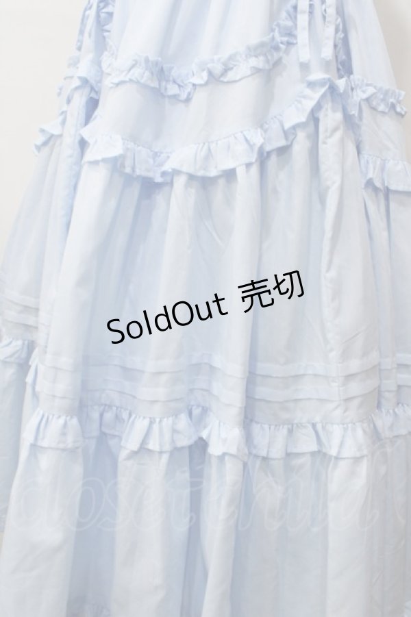 画像4: Chalmiere / フリルロングワンピース M サックス Y-25-08-15-122-LO-OP-SZ-ZT110 (4)