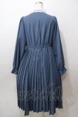 画像2: m petit by misako / レース襟プリーツワンピース  青 Y-25-08-15-132-LO-OP-SZ-ZY (2)
