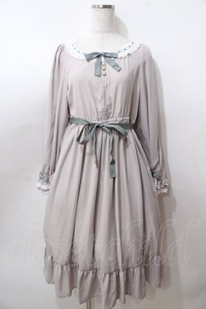 画像: Tulle / 襟元はしごレースワンピース  グレー Y-25-08-15-137-PU-OP-SZ-ZY