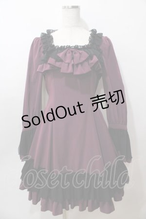 画像: LAPIN AGILL / フローリクフリルワンピース  ワイン Y-25-08-15-140-EL-OP-SZ-ZY