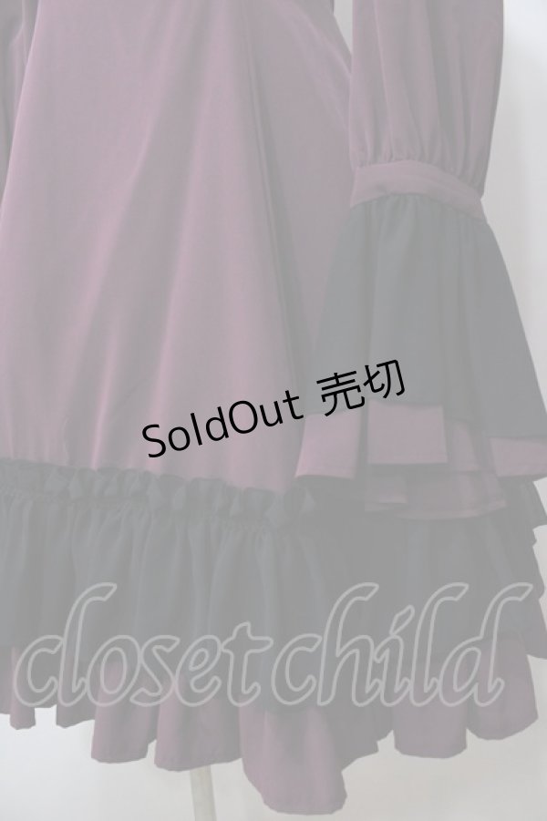 画像4: LAPIN AGILL / フローリクフリルワンピース  ワイン Y-25-08-15-140-EL-OP-SZ-ZY (4)