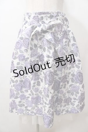 画像: axes femme / ジャカードリボン付スカート F 白 Y-25-08-15-150-AX-SK-SZ-ZI