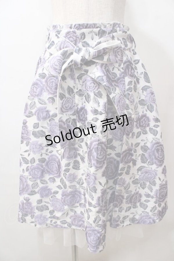 画像1: axes femme / ジャカードリボン付スカート F 白 Y-25-08-15-150-AX-SK-SZ-ZI (1)