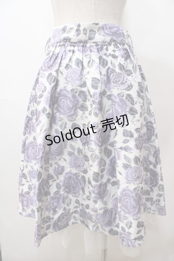 画像2: axes femme / ジャカードリボン付スカート F 白 Y-25-08-15-150-AX-SK-SZ-ZI (2)