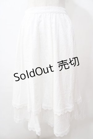 画像: Maison de FLEUR / ドットスカート  白 Y-25-08-15-155-LO-SK-SZ-ZY