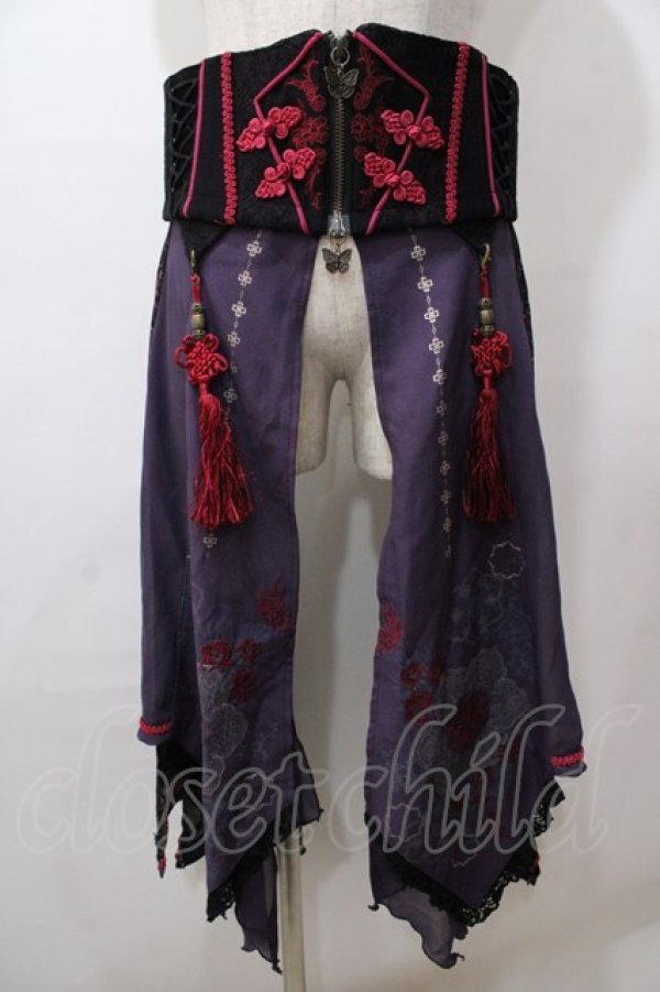 画像1: Ozz oneste / 百鬼夜行コルセットスカート  パープル Y-25-08-15-160-OO-SK-SZ-ZY (1)