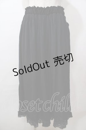 画像: axes femme / レース使いワイドパンツ M 黒 Y-25-08-15-166-AX-PA-SZ-ZY