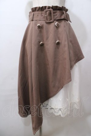 画像: axes femme POETIQUE / レースアシメトレンチスカート M 茶 Y-25-08-15-173-AX-SK-SZ-ZY