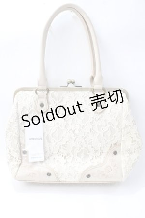 画像: axes femme / がま口レース刺 バッグ  生成り Y-25-08-15-021-AX-BG-SZ-ZY