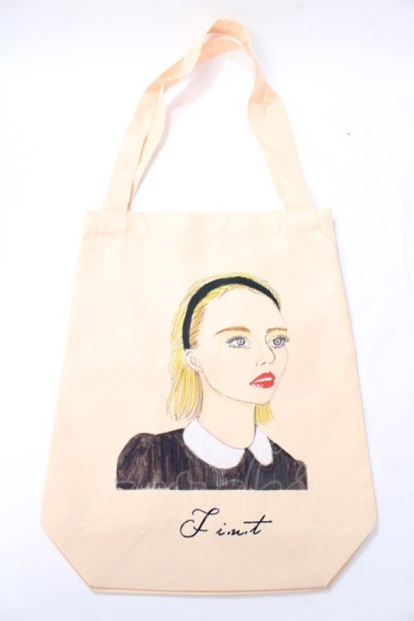 画像1: Fi.n.t / フレンチガールプリントエコバッグ  ベージュ Y-25-08-15-027-CA-BG-SZ-ZT150 (1)