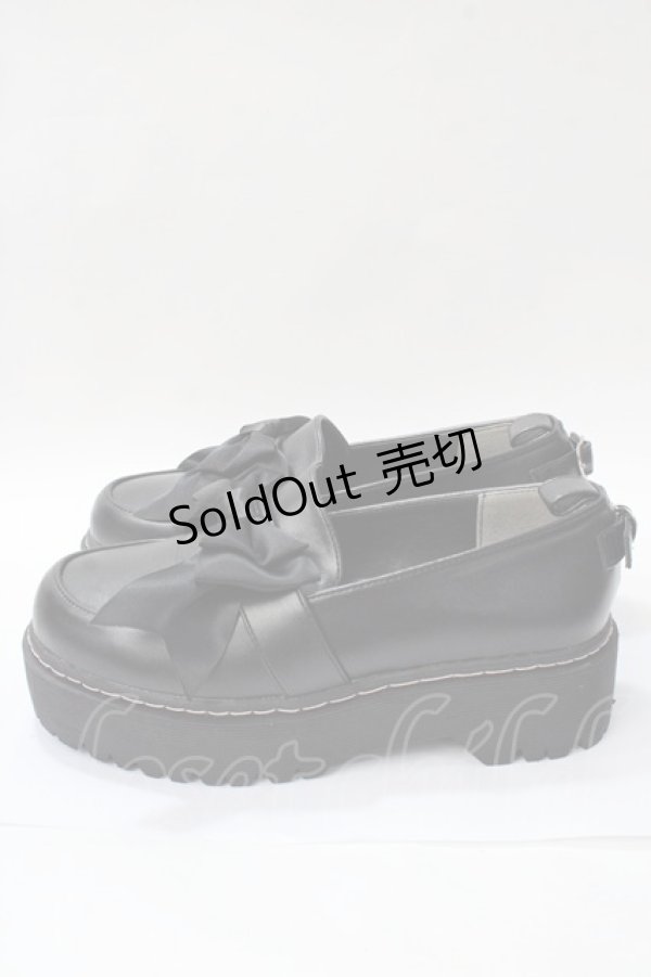 画像2: CHELEAP / 4cmヒールサテンリボンパンプス M 黒 Y-25-08-15-038-LO-SH-SZ-ZT-K017 (2)