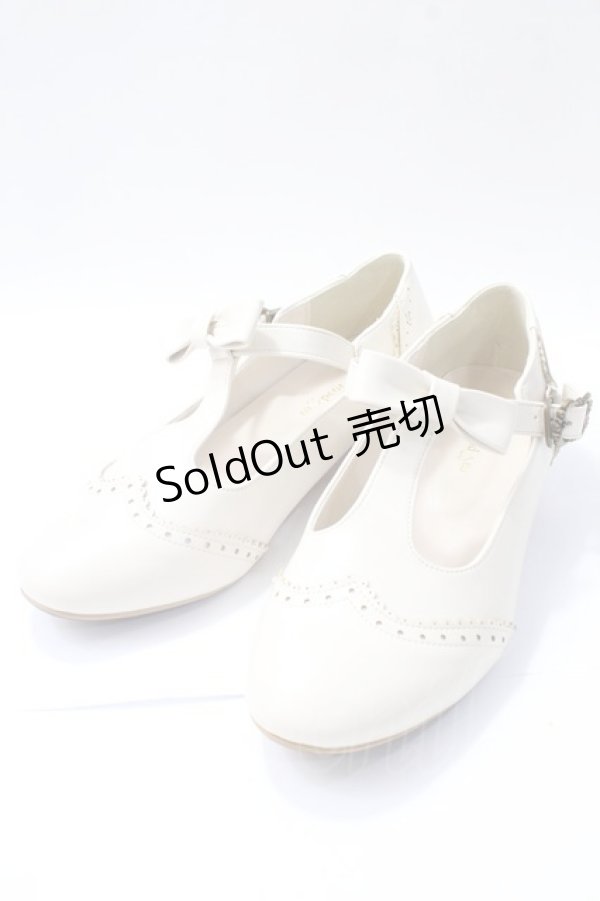 画像1: m petit by misako / AMPUリボンストラップパンプス M 生成り Y-25-08-17-057-LO-SH-SZ-ZT-K017 (1)