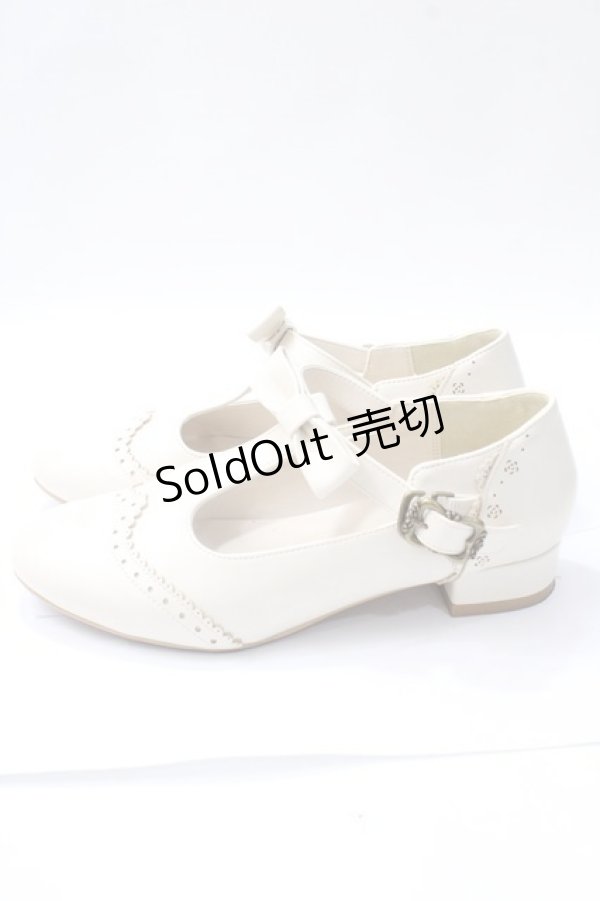 画像2: m petit by misako / AMPUリボンストラップパンプス M 生成り Y-25-08-17-057-LO-SH-SZ-ZT-K017 (2)