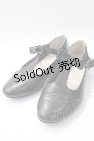 画像: m petit by misako / AMPUリボンストラップパンプス M 黒 Y-25-08-17-058-LO-SH-SZ-ZT501