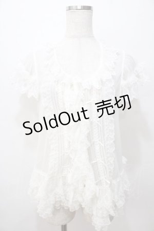画像: PINK HOUSE / ドットチュールオーバーベストブラウス  白 Y-25-08-17-060-LO-BL-SZ-ZY