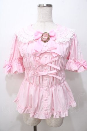 画像: metamorphose / 木漏れ日のトロイメライ丸襟半袖ブラウス 1 ピンク Y-25-08-17-065-ME-BL-SZ-ZY