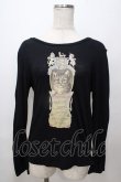 画像1: Jane Marple / スイスコットンkittenプリントのロングTシャツ M 黒 Y-25-08-17-067-JM-TO-SZ-ZY (1)
