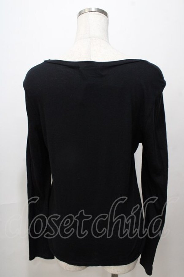 画像2: Jane Marple / スイスコットンkittenプリントのロングTシャツ M 黒 Y-25-08-17-067-JM-TO-SZ-ZY (2)