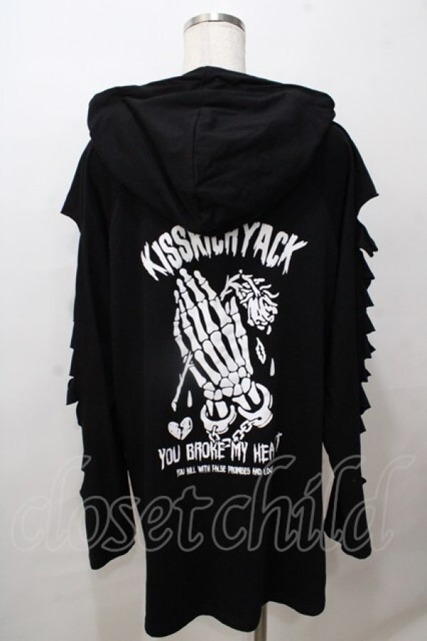 画像2: KRY CLOTHING / 袖ダメージパーカー  黒 Y-25-08-17-080-EL-TO-SZ-ZY (2)