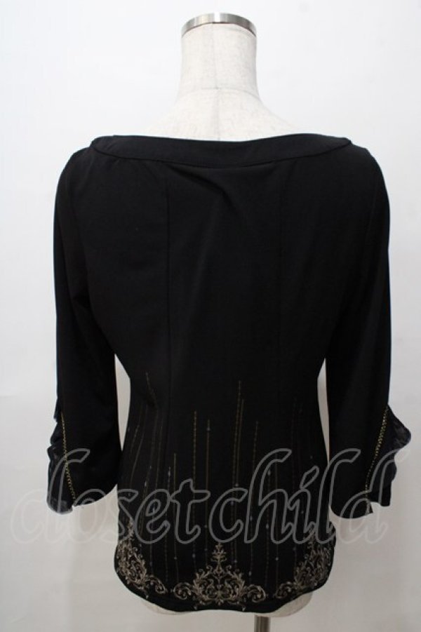 画像2: Rozen Kavalier / フロントレース裾刺繍トップス  黒 Y-25-08-17-085-OO-TO-SZ-ZY (2)