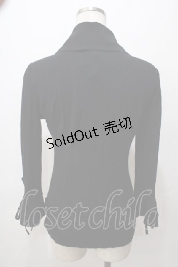 画像2: OZZ ANGELO / 編み上げトップス  黒 Y-25-08-17-089-OO-TO-SZ-ZY (2)