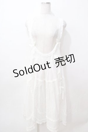 画像: PINK HOUSE / ローンエプロンドレス  白 Y-25-08-17-096-LO-OP-SZ-ZY