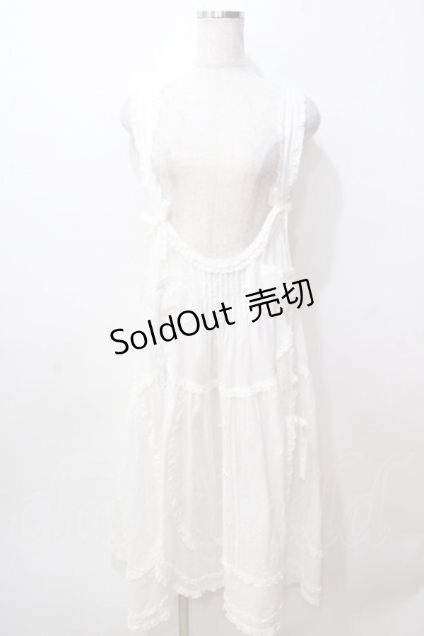 PINK HOUSE / ローンエプロンドレス 白 Y-25-08-17-096-LO-OP-SZ-ZY